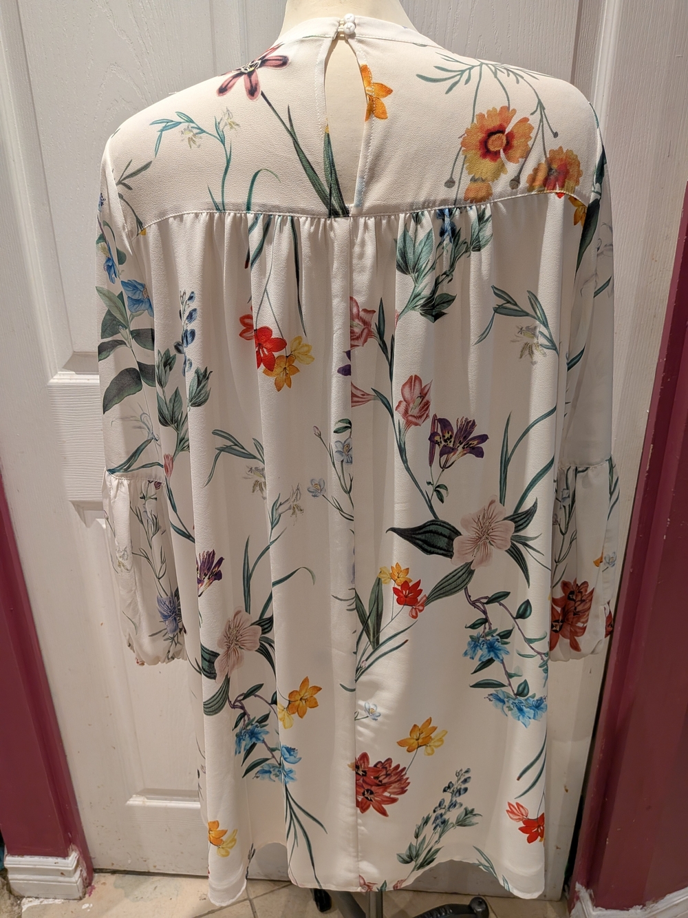twik Cream Mini Dress with Multicolor Floral Print - Picture 3 of 8